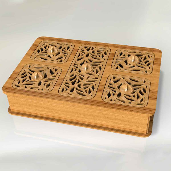 جعبه پذیرایی دمنوش و چایی چوبی مدل دایان