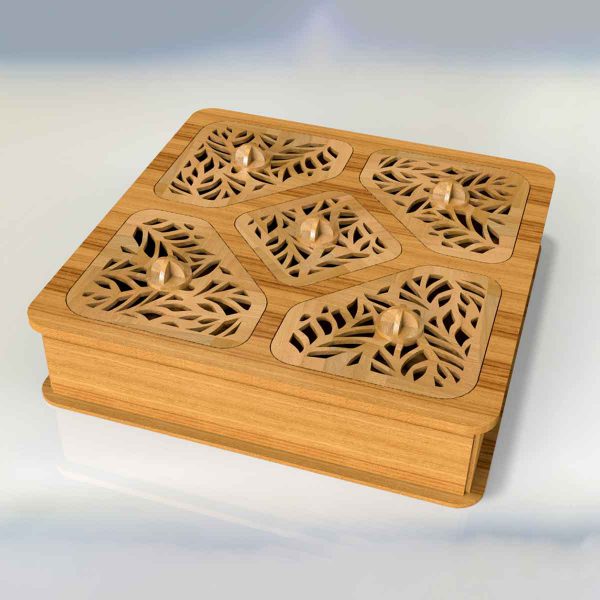 جعبه پذیرایی دمنوش و چایی چوبی مدل آدرین