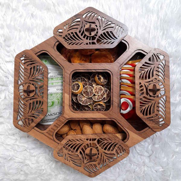جعبه پذیرایی دمنوش و چایی چوبی مدل لیان