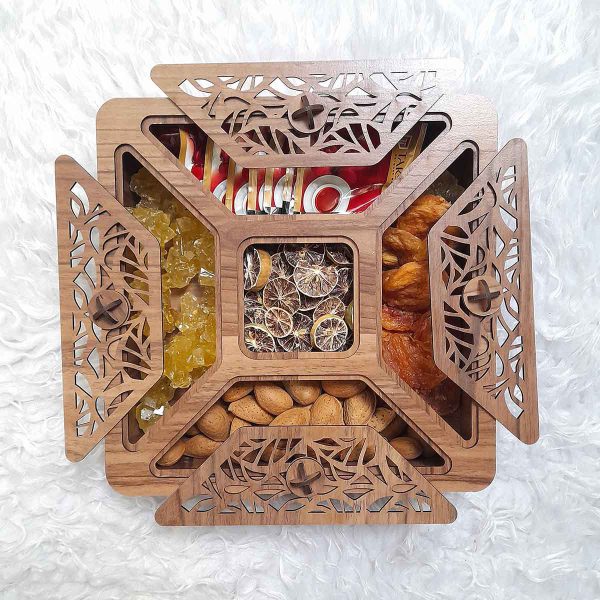 جعبه پذیرایی دمنوش و چایی چوبی مدل برسام