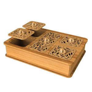 جعبه پذیرایی دمنوش و چایی چوبی مدل دایان